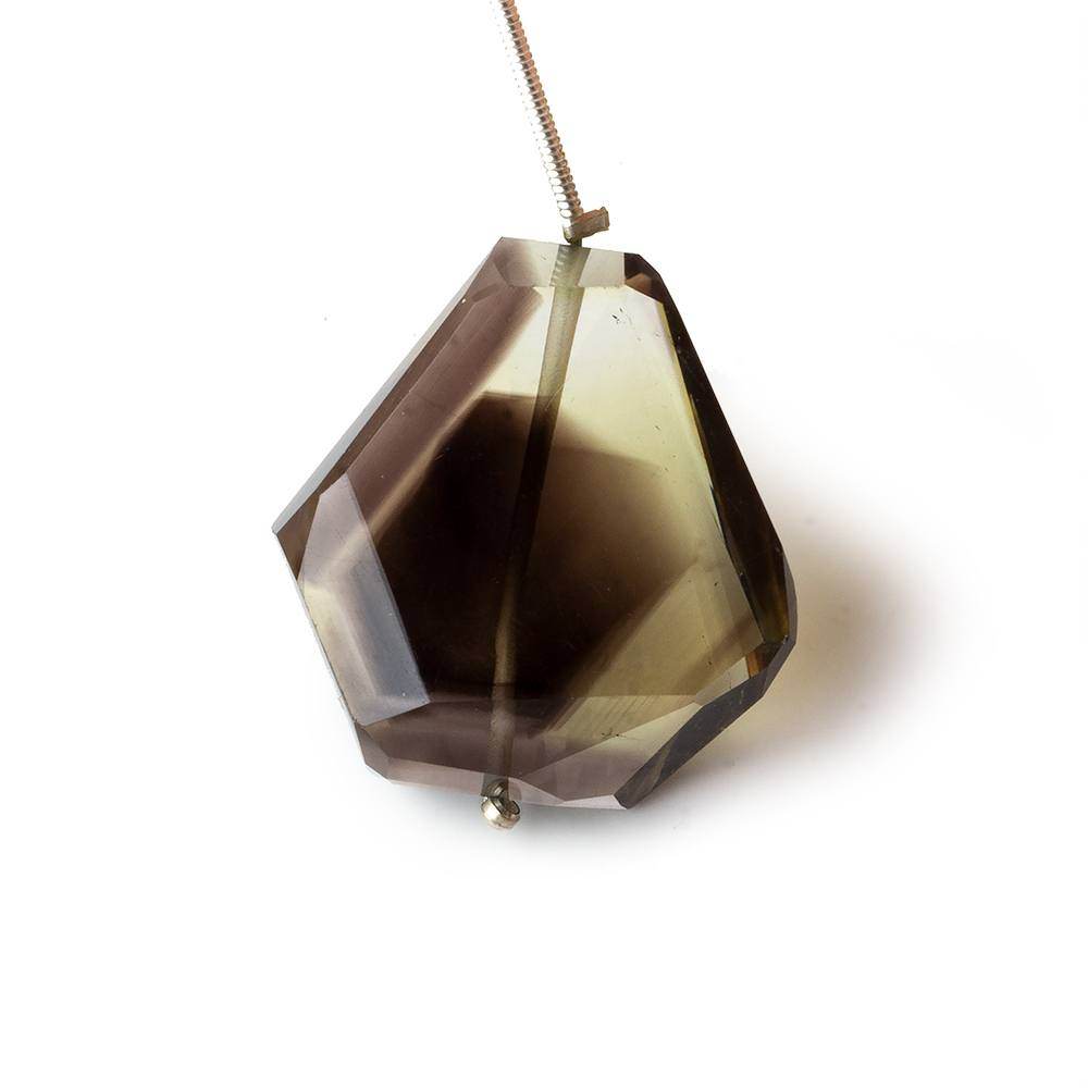 28x26x11mm Bi-Color Quartz Faceted Nugget Focal Bead 1 piece