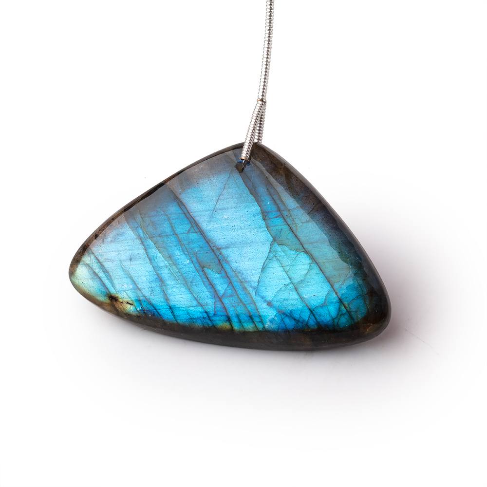 28x45x8mm Labradorite Plain Triangular Pendant 1 AAA Focal