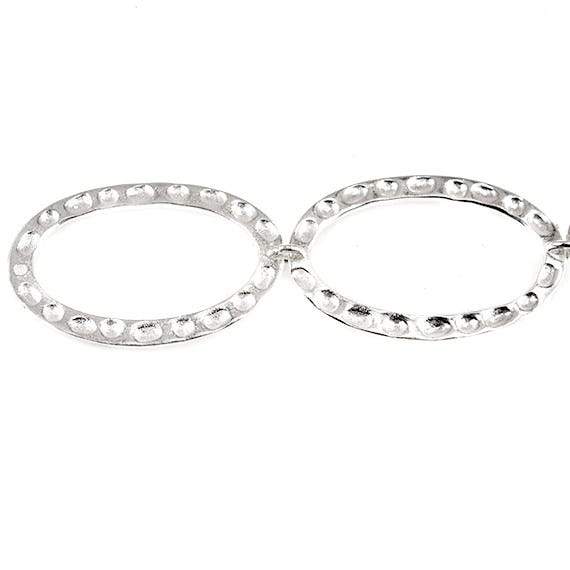 29x19mm Sterling Silver plated Copper Hammered Oval Beads 8 pieces *DISCONTINUED*