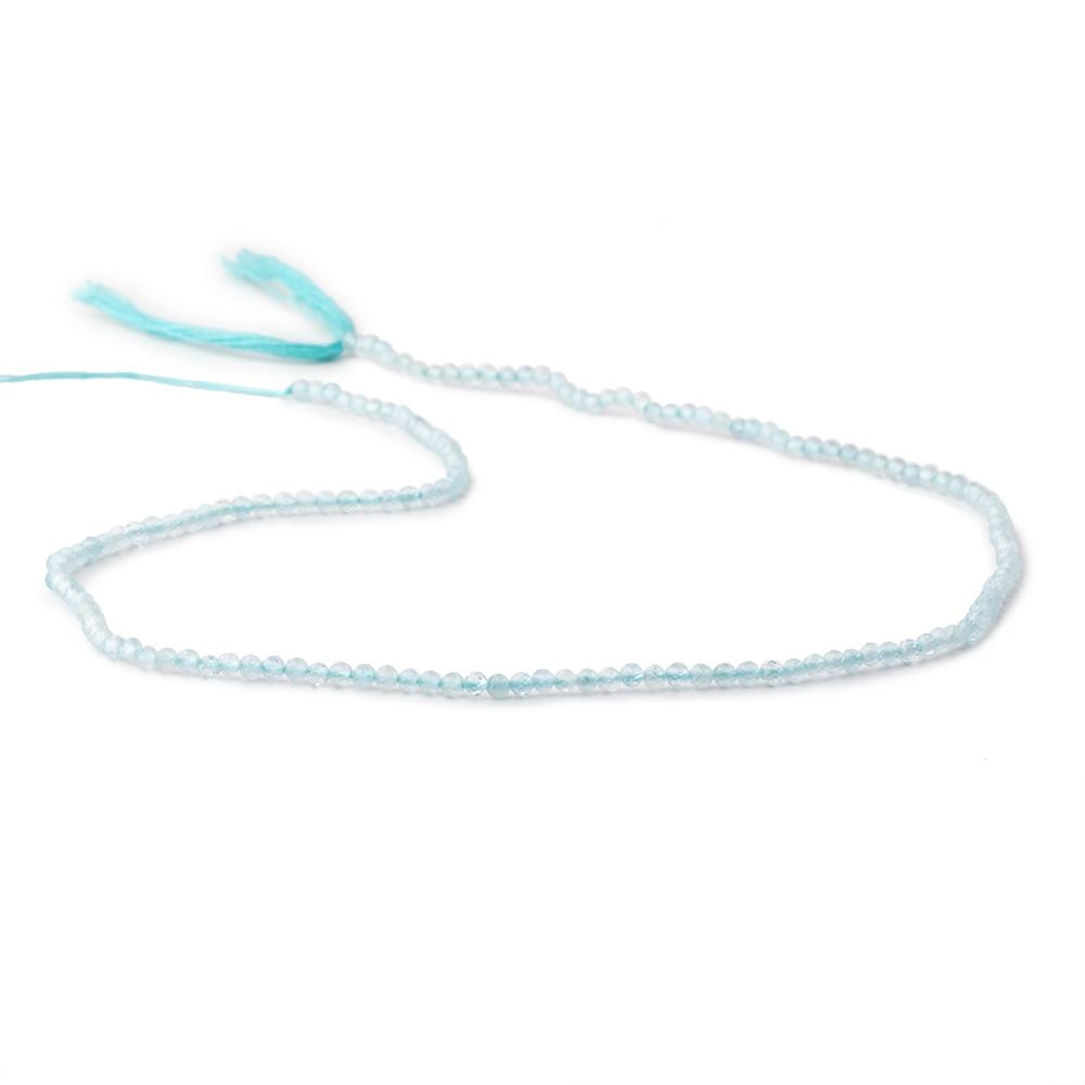 2mm Aquamarine Micro Faceted Round Beads 12.5 inch 157 pieces