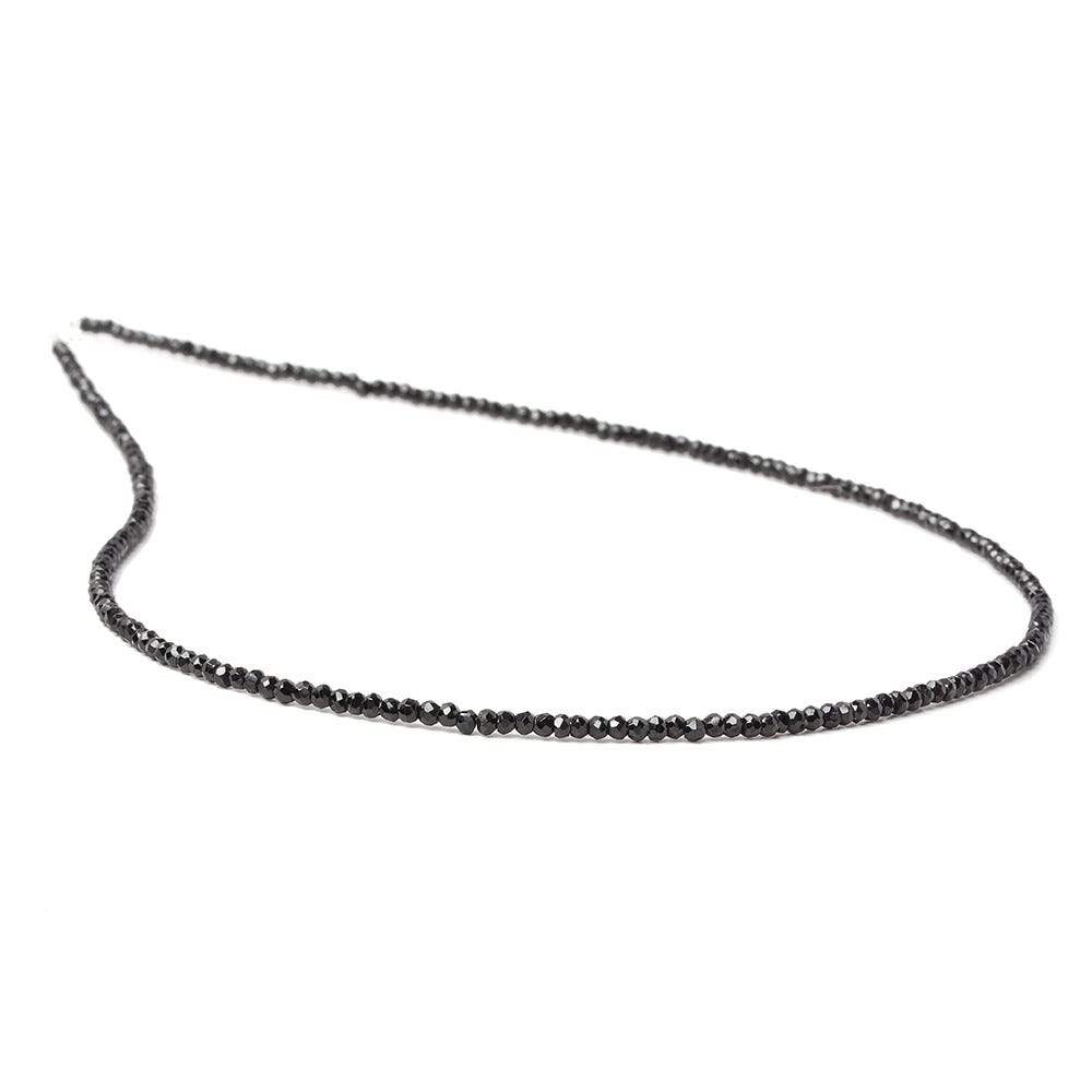 2mm Black Spinel Beads Micro-faceted Rondelle 13 inch 236 pieces