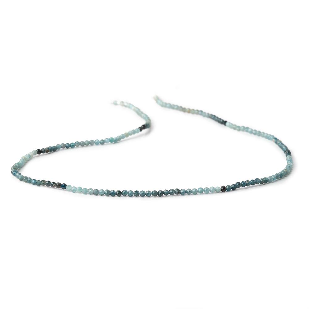 2mm Blue Sapphire Micro Faceted Round Beads 12.5 inch 168 pieces