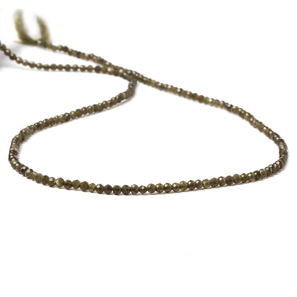 2mm Cat's Eye Green Quartz Micro Faceted rondelles 13 inch 165 beads