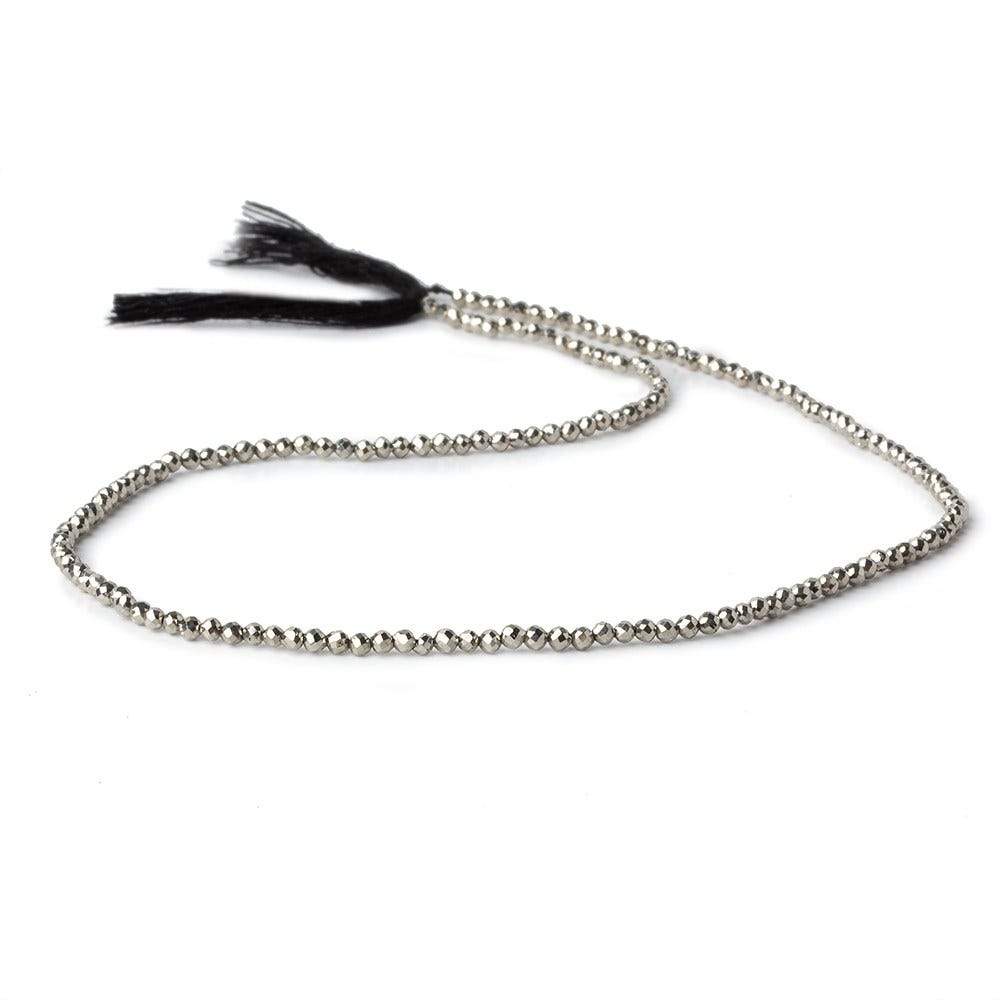 2mm Champagne Metallic plated Pyrite micro faceted rounds 12.5 inch 170 pieces