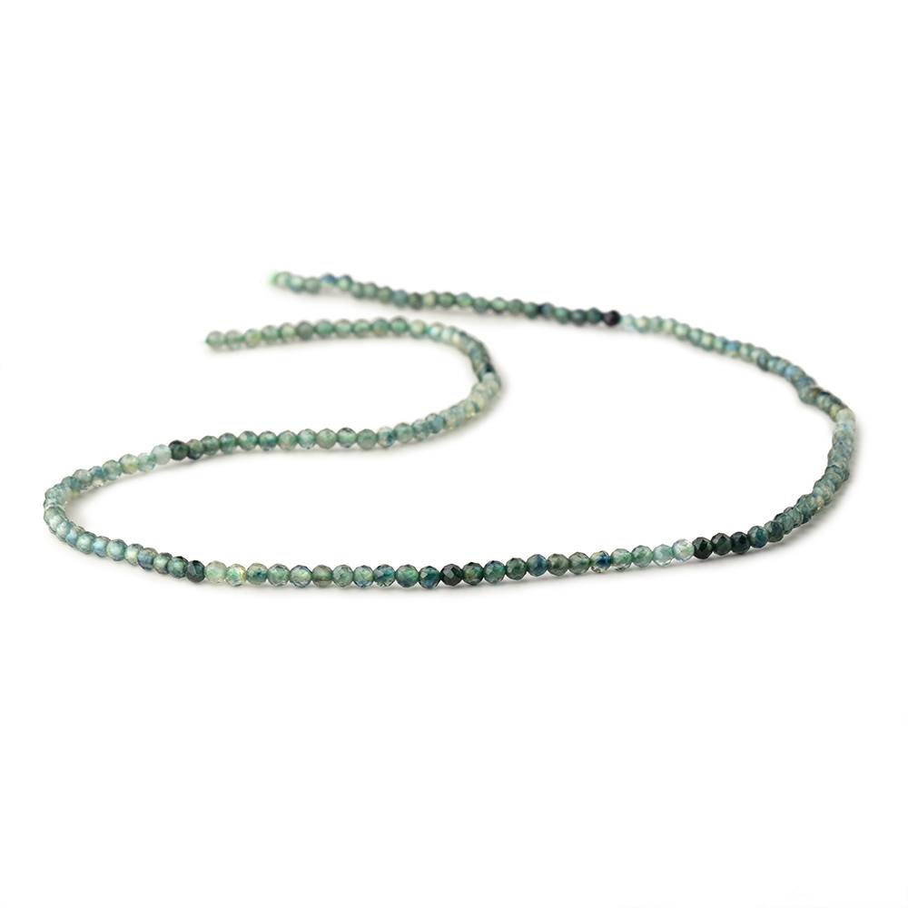 2mm Green Sapphire Micro Faceted Round Beads 12.5 inch 158 pieces
