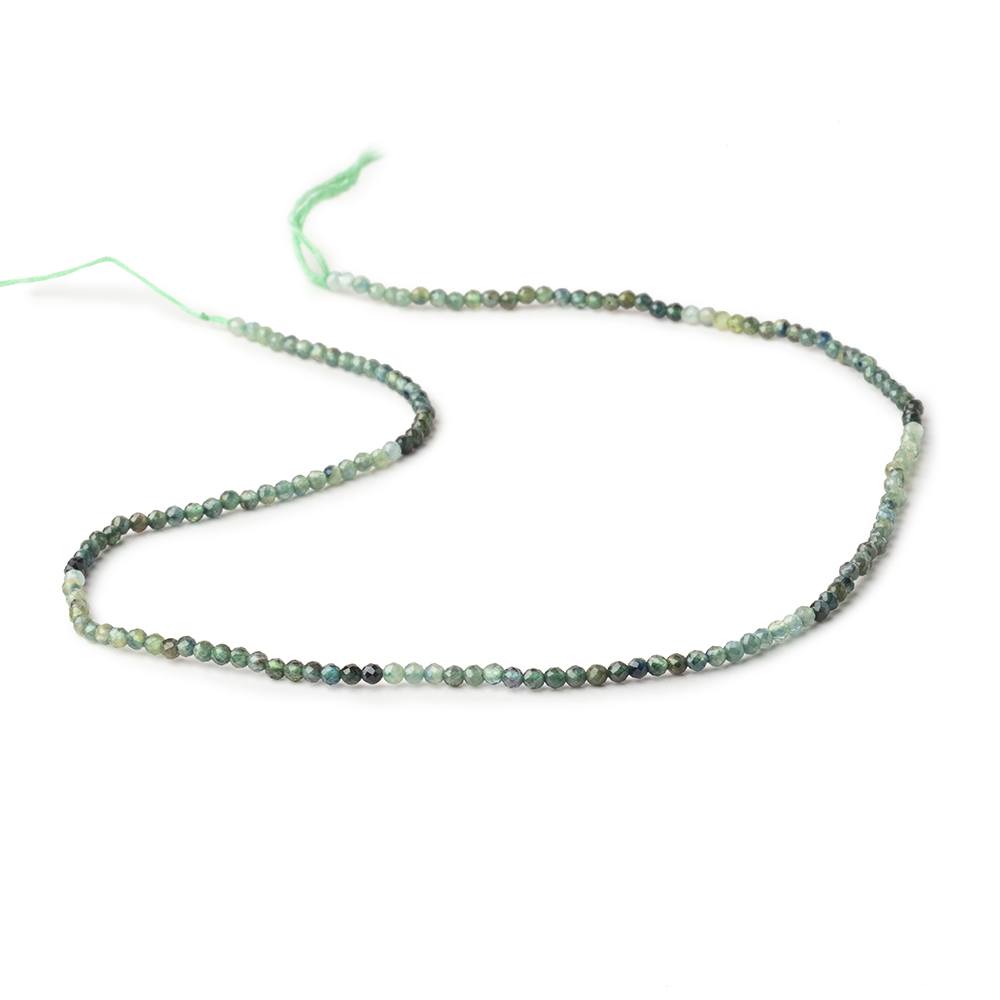 2mm Green Sapphire Micro Faceted Round Beads 12.5 inch 159 pieces