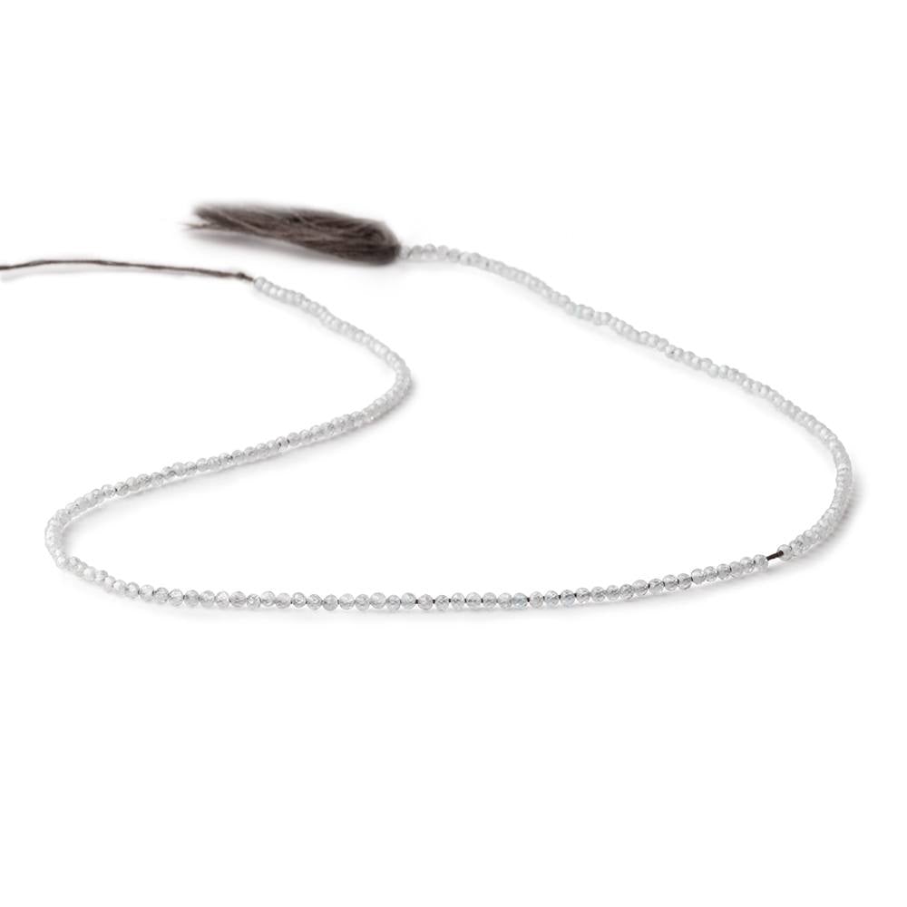 2mm Grey Zircon Micro Faceted Rondelle Beads 12.5 inch 187 pieces