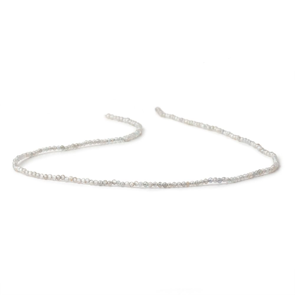 2mm Grey Zircon Micro Faceted Rounds 12.5 inch 168 Beads