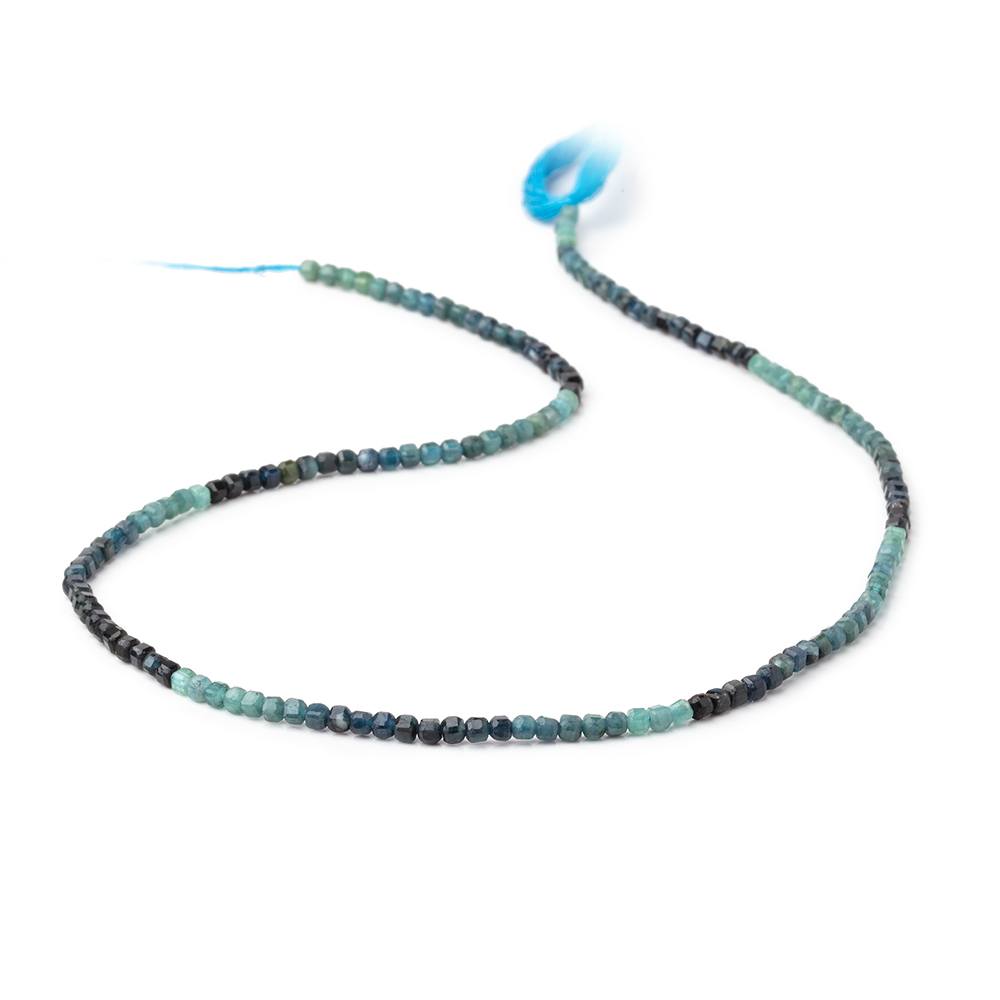 2mm Indicolite Tourmaline Micro Faceted Cube Beads 12.75 inch 150 pieces AA