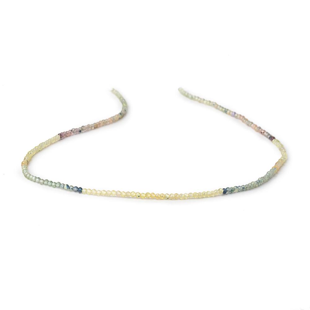 2mm Multi Color Fancy Sapphire Micro Faceted Round Beads 12.5 inch 200 pieces