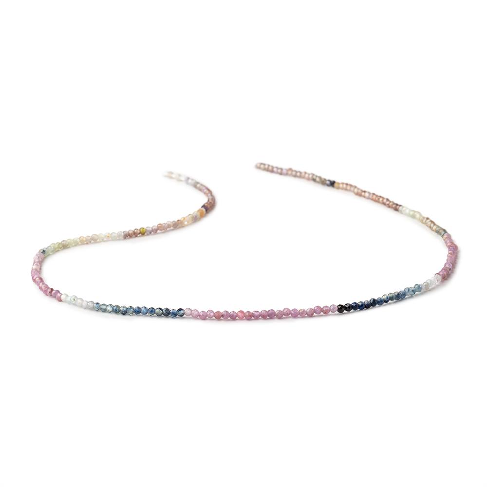 2mm Multi Color Sapphire Micro Faceted Rondelle Beads 12.5 inch 196 pieces AA