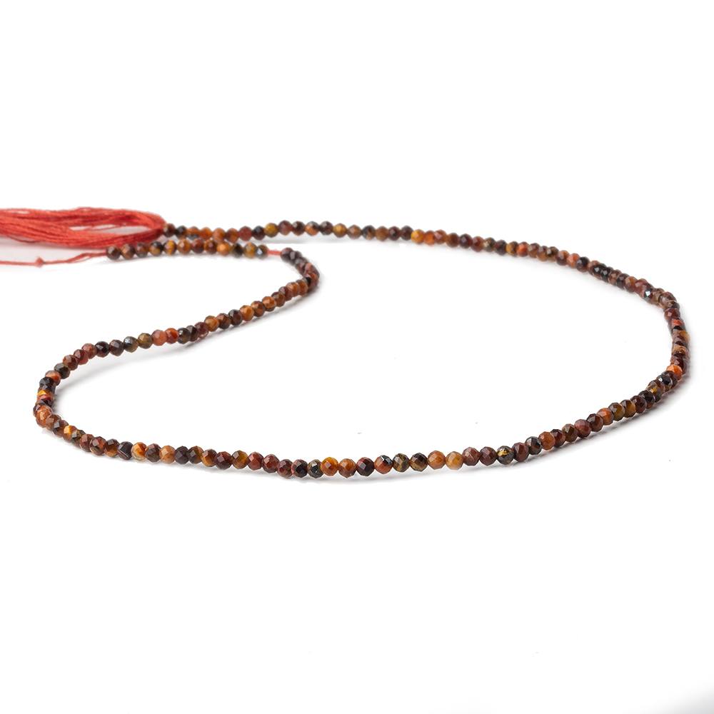 2mm Multi Color Tiger's Eye microfaceted round beads 13 inch 175 pieces