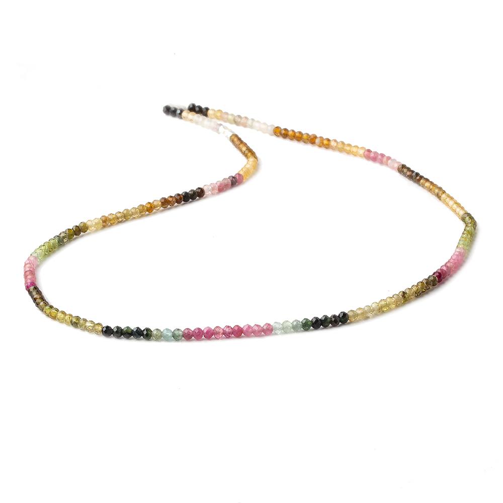 2mm Multi Color Tourmaline faceted round beads 13 inch 180 pieces