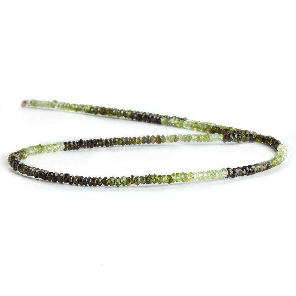 2mm Multi Green Tourmaline Faceted Rondelle Beads