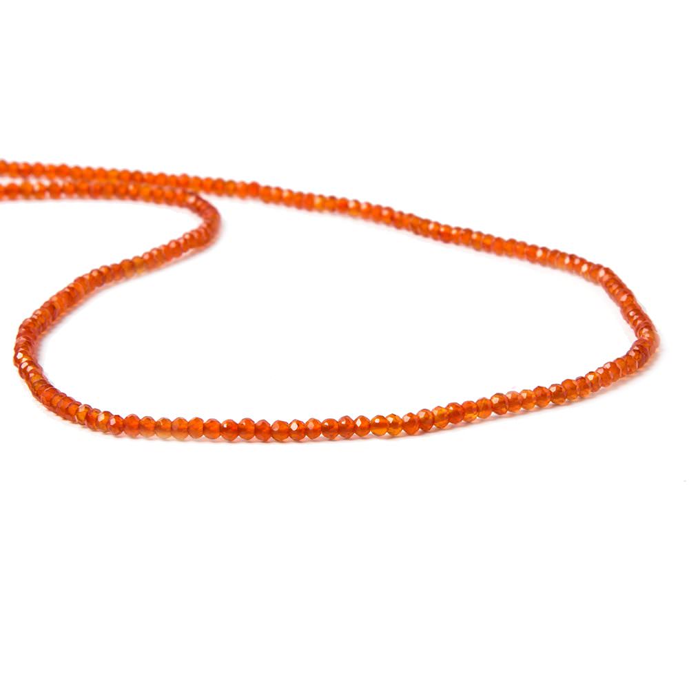 2mm Orange Chalcedony micro-faceted rounds 13 inch 175 beads AAA