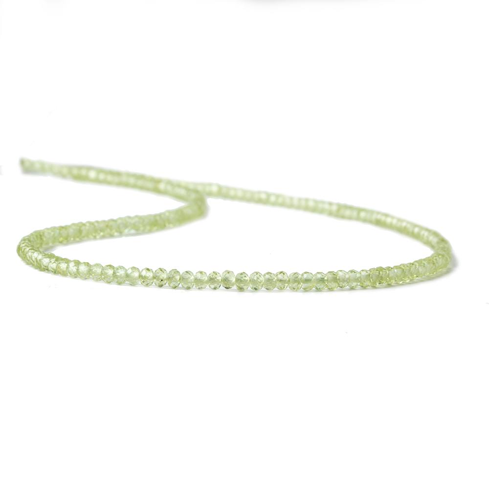 2mm Peridot Micro Faceted Rondelle Beads 13 inch 197 pieces AAA Grade