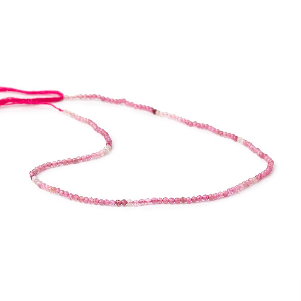 2mm Pink Tourmaline Micro Faceted Round Beads 12.5 inch 156 pieces