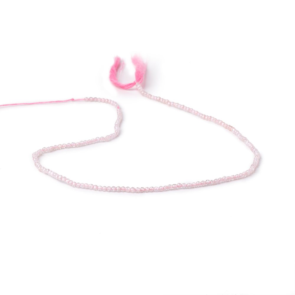 2mm Pink Zircon Micro Faceted Round Beads 12.5 inch 174 pieces