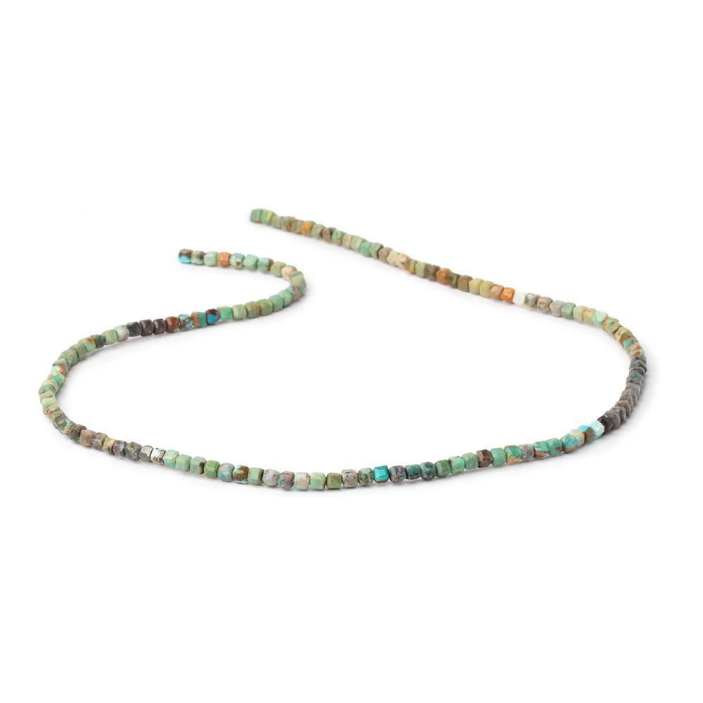 2mm Shaded African Turquoise Micro Faceted Cube 12.5 inch 140 Beads