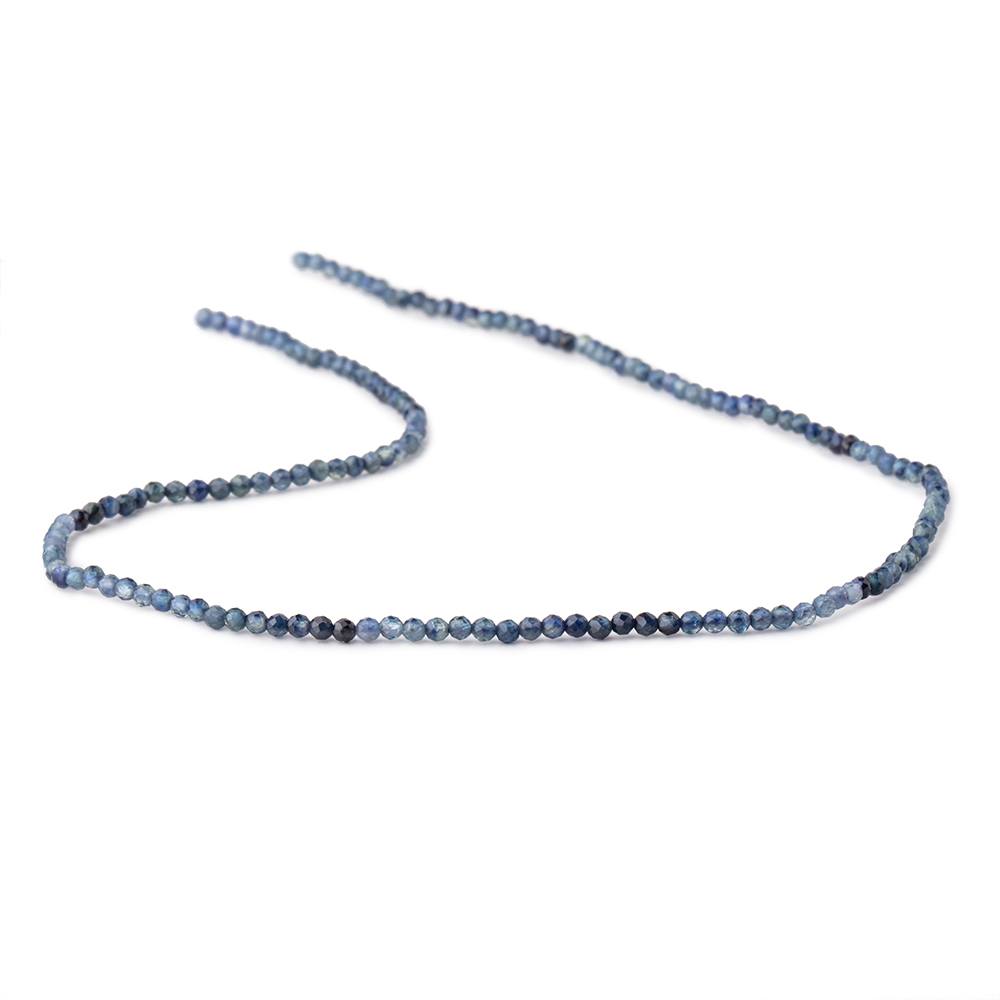 2mm Shaded Blue Sapphire Micro Faceted Round Beads 12.5 inch 158 pieces