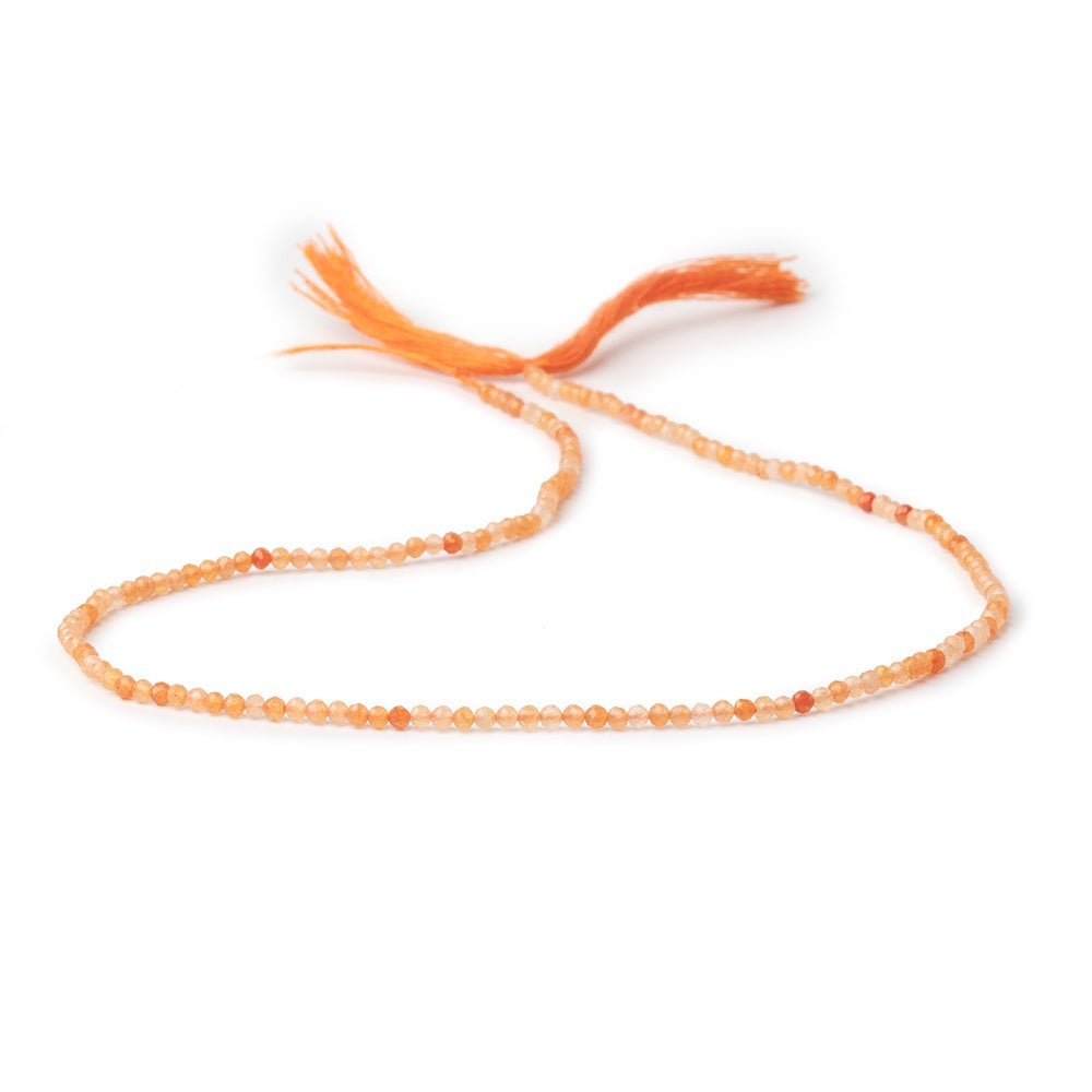 2mm Shaded Carnelian Micro Faceted Round Beads 12.5 inch 164 pieces