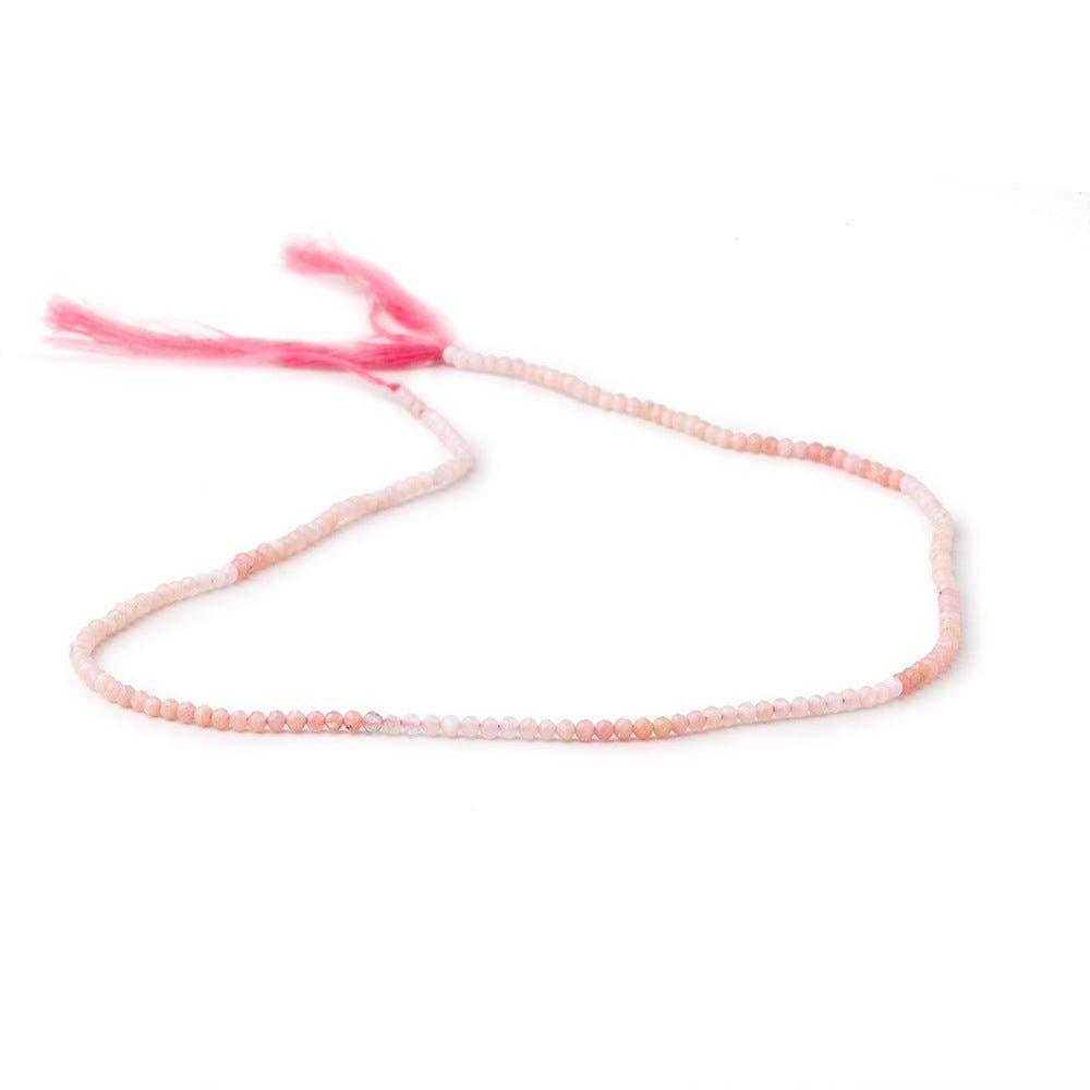2mm Shaded Pink Peruvian Opal Micro Faceted Rondelles 13 inch 178 Beads
