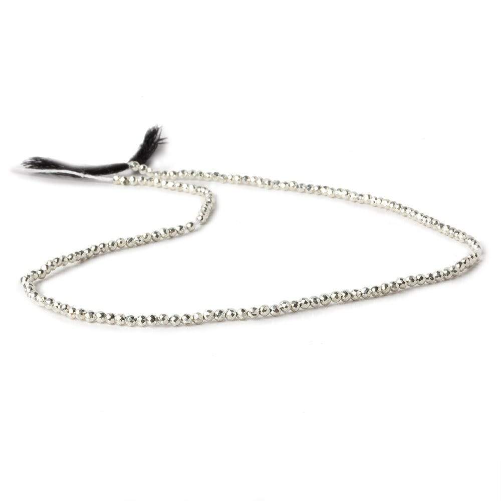 2mm Silver Metallic plated Pyrite micro faceted rounds 12.5 inch 170 pieces