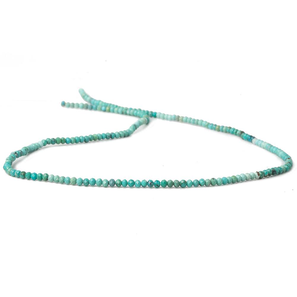 2mm Sleeping Beauty Turquoise micro faceted rondelle beads 13 inch 195 pcs AAA