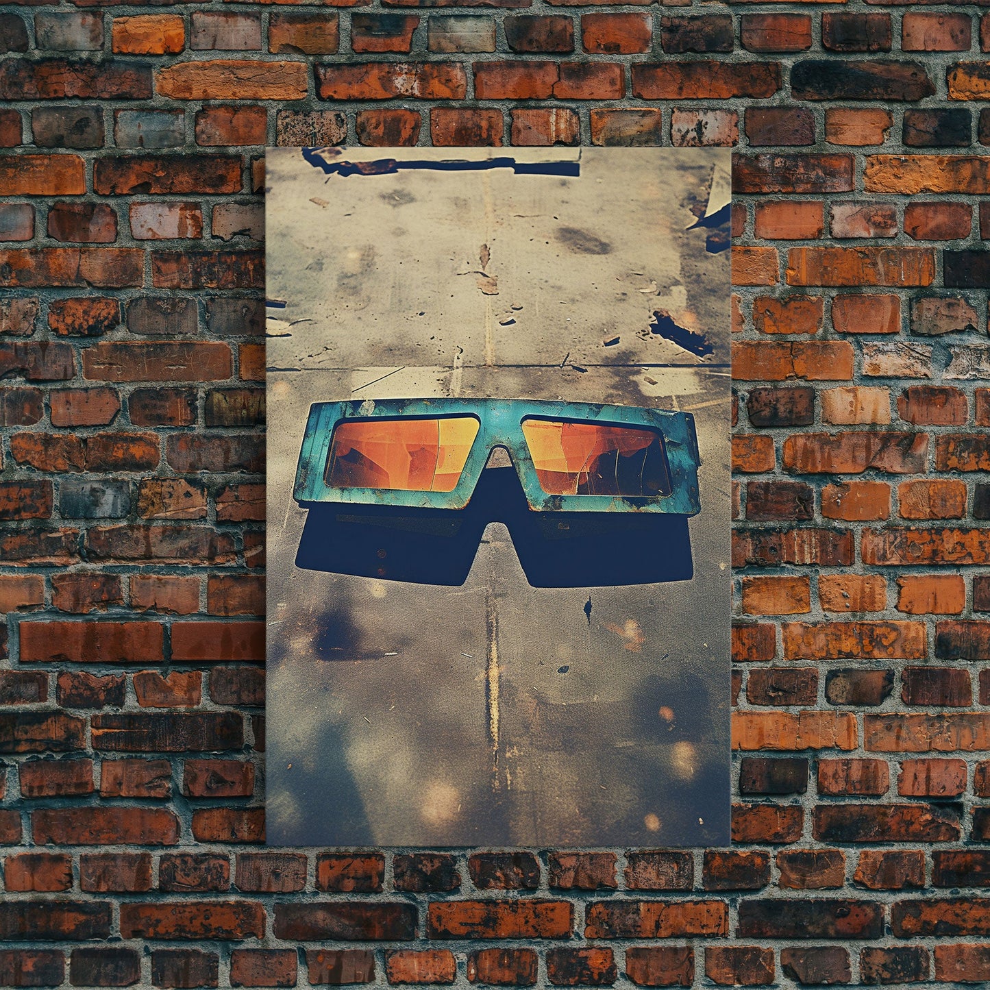 Retro Sunglasses, Retro Art, Minimalist Wall Art, Canvas Print, Wall Hanging, Portrait Art, Office Wall Decor, Living Room Prints, RV Decor