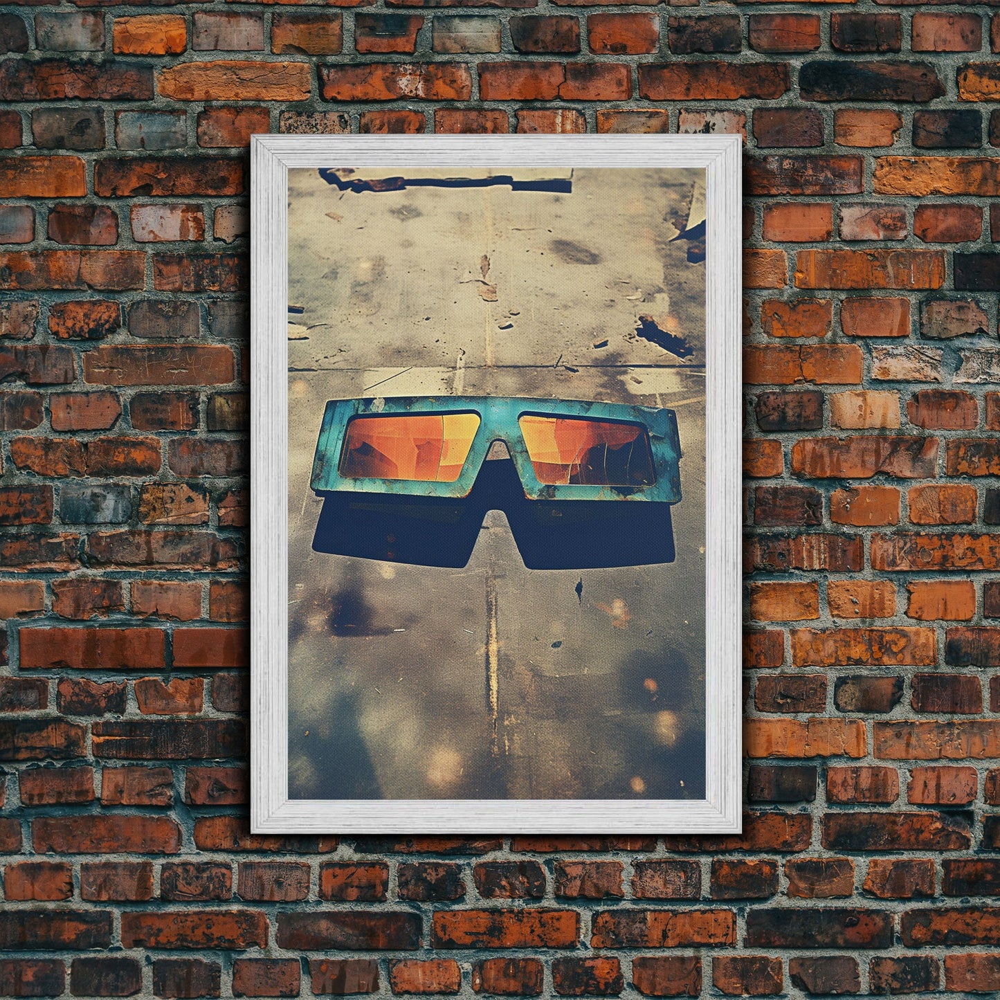 Retro Sunglasses, Retro Art, Minimalist Wall Art, Canvas Print, Wall Hanging, Portrait Art, Office Wall Decor, Living Room Prints, RV Decor