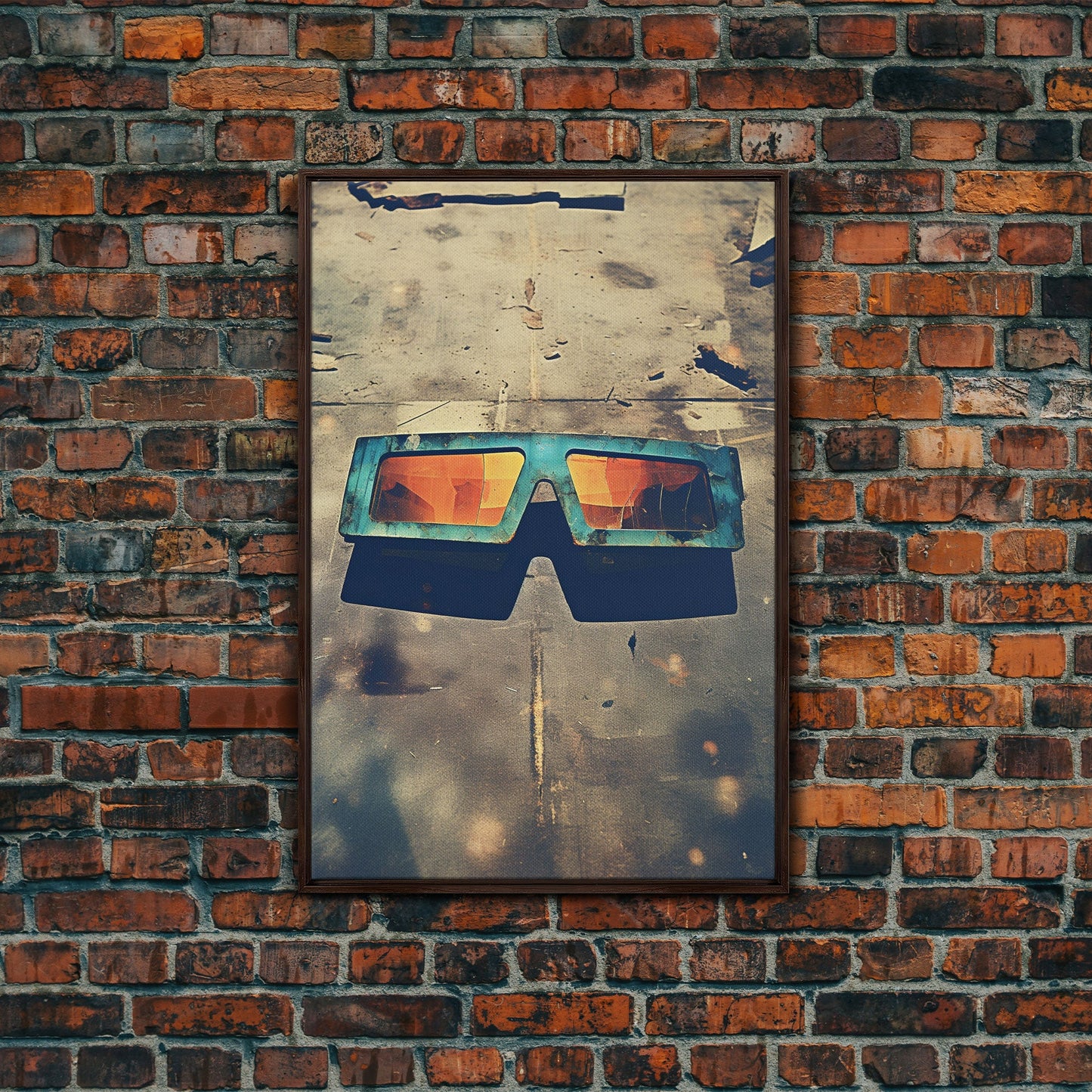 Retro Sunglasses, Retro Art, Minimalist Wall Art, Canvas Print, Wall Hanging, Portrait Art, Office Wall Decor, Living Room Prints, RV Decor