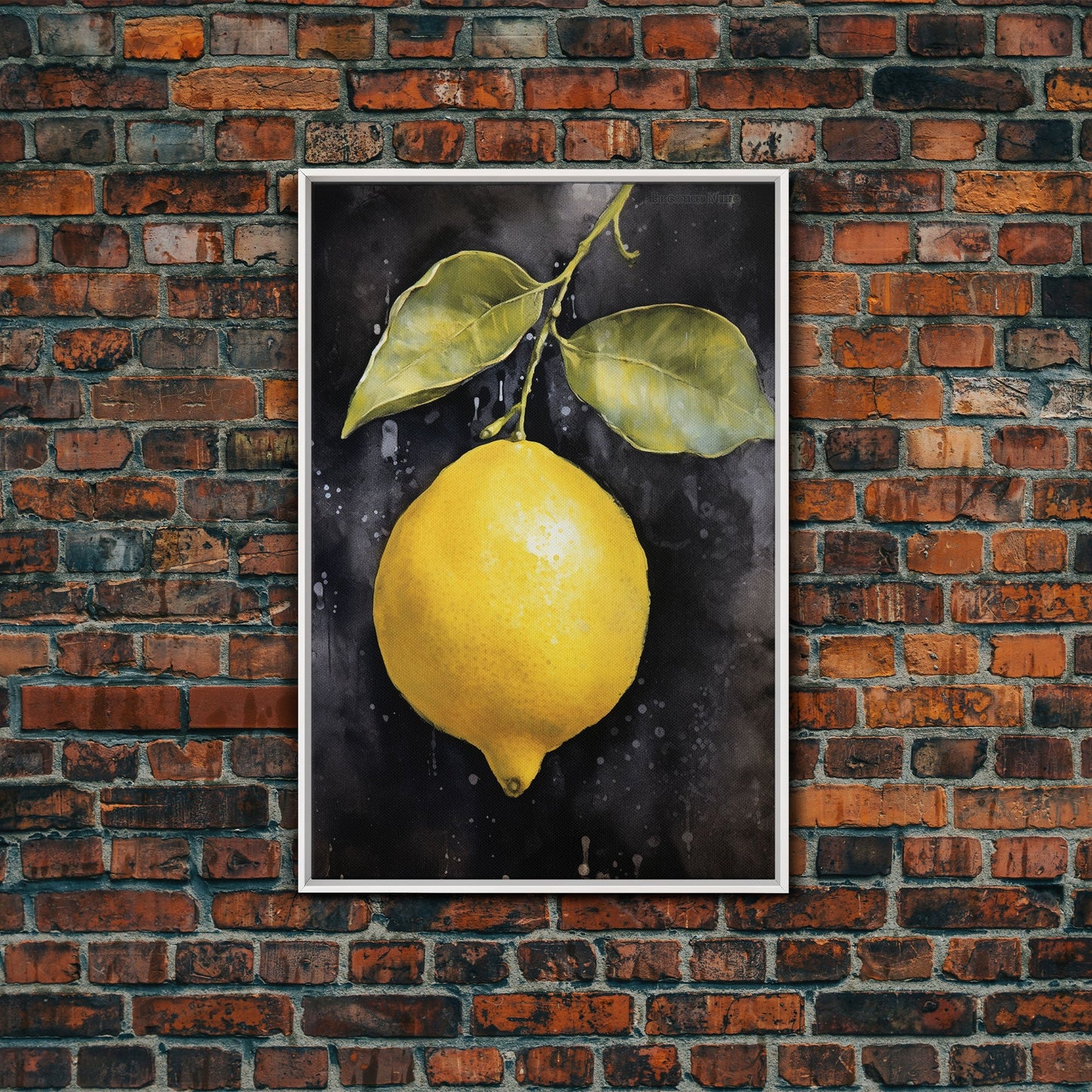 Lemon Wall Decor, Food Art, Fruit Wall Art, Kitchen Wall Art, Minimalist Wall Art, Wall Decor, Canvas Print, Wall Art, Framed Canvas Art