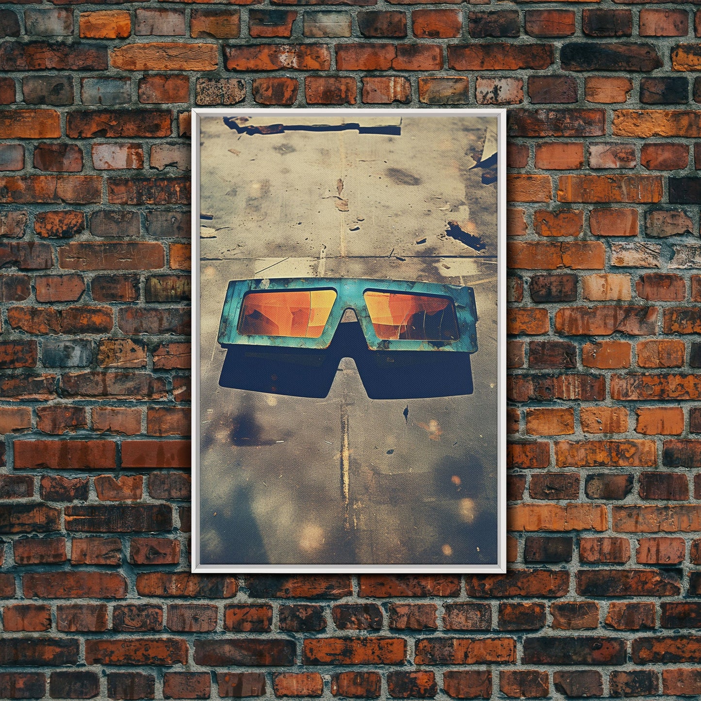Retro Sunglasses, Retro Art, Minimalist Wall Art, Canvas Print, Wall Hanging, Portrait Art, Office Wall Decor, Living Room Prints, RV Decor