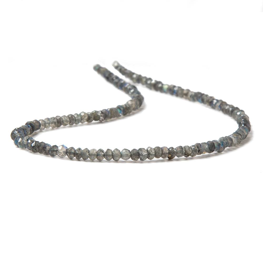 3mm Labradorite faceted rondelle Beads 13.5 inch 154 pieces