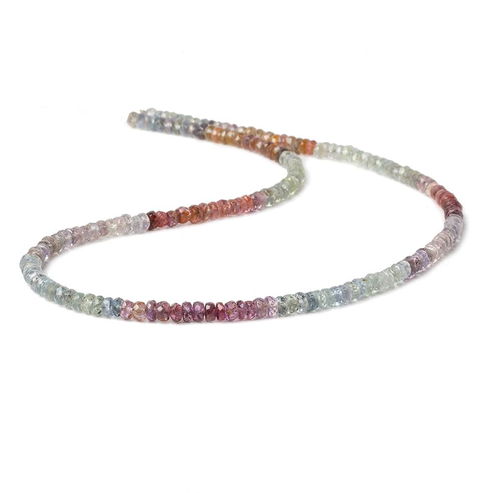 3-3.5mm Multi Sapphire faceted rondelle beads 14 inch 190 pieces A