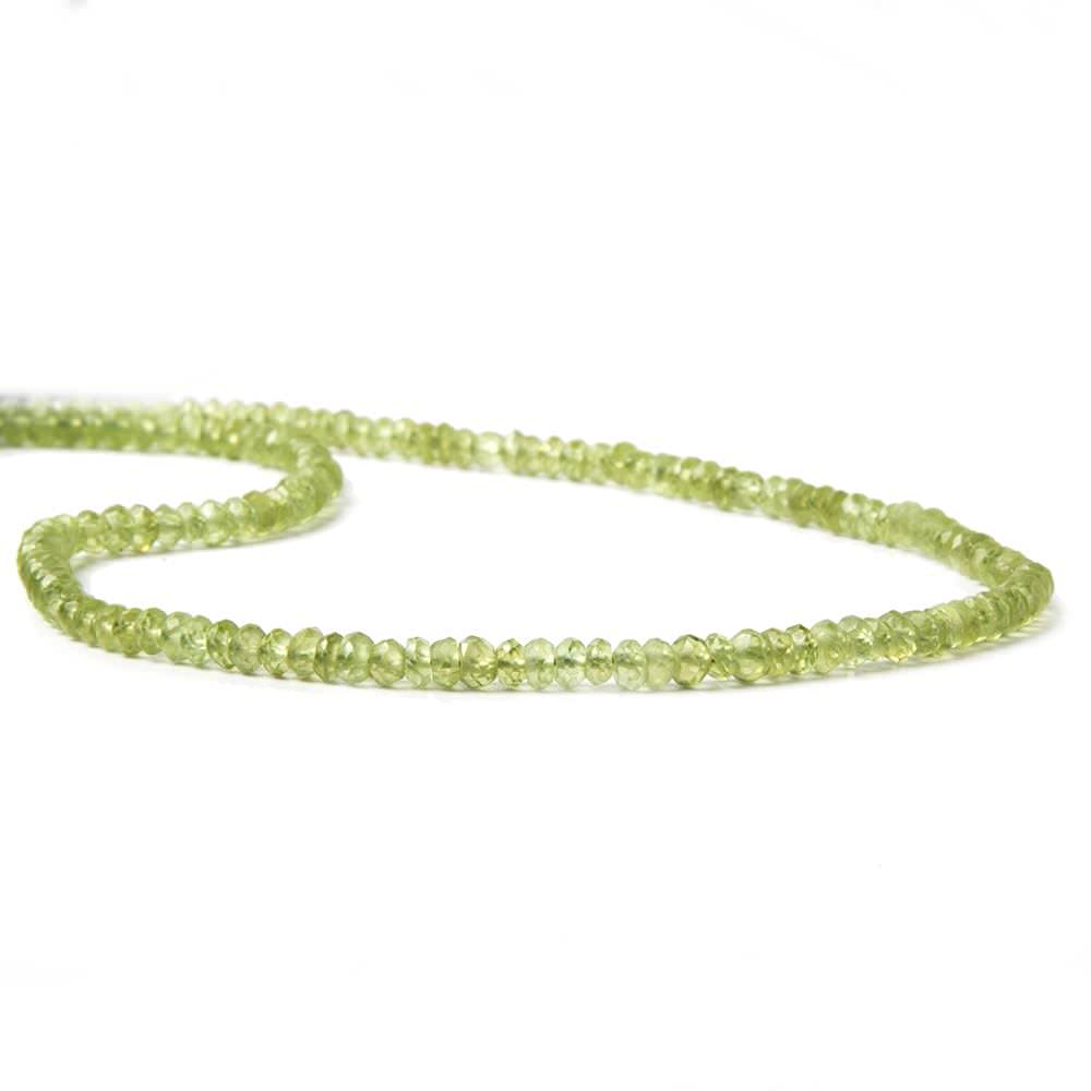 3-3.5mm Peridot faceted rondelle beads 13.5 inch 190 pieces