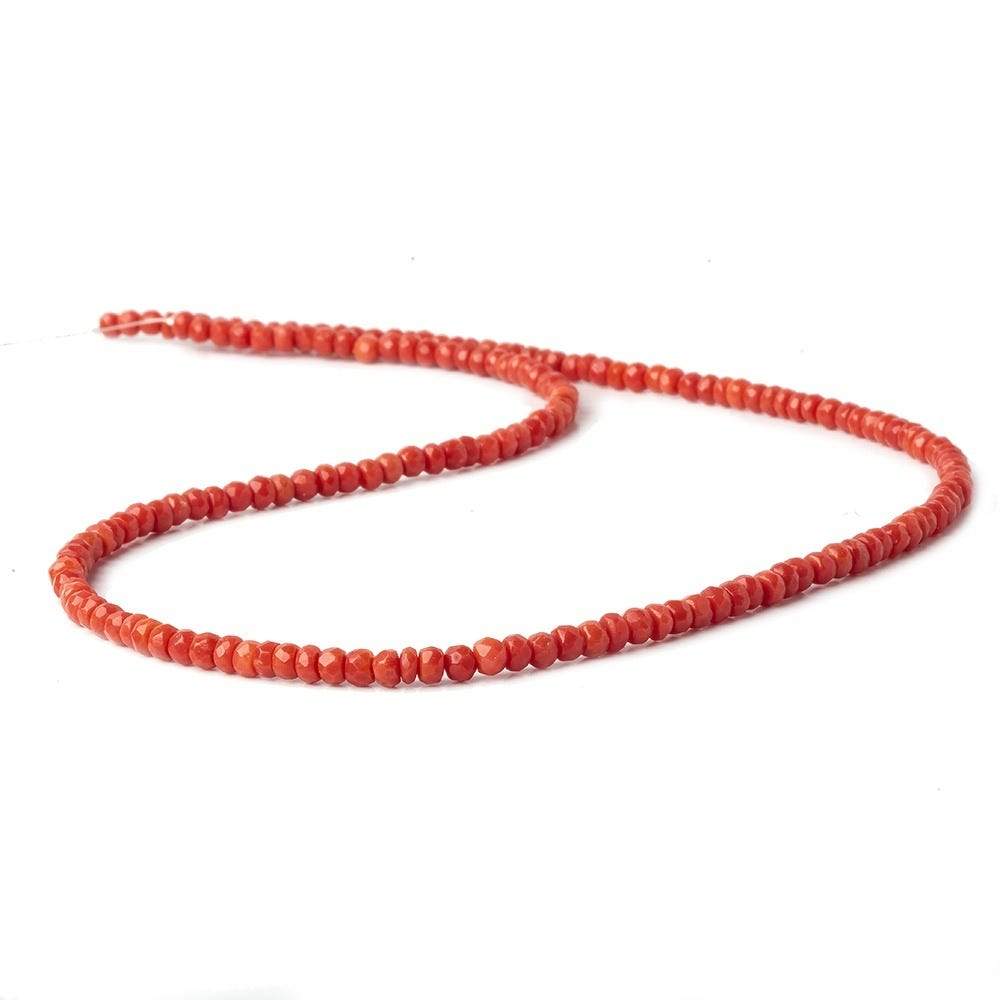 2.5-4.5mm Genuine Mediterranean Red Coral faceted rondelles A grade