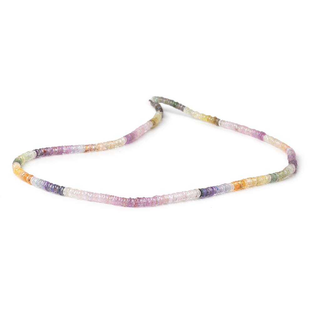 3-3.8mm Multi Color Sapphire Faceted Heishi Beads 16 inch 350 pieces