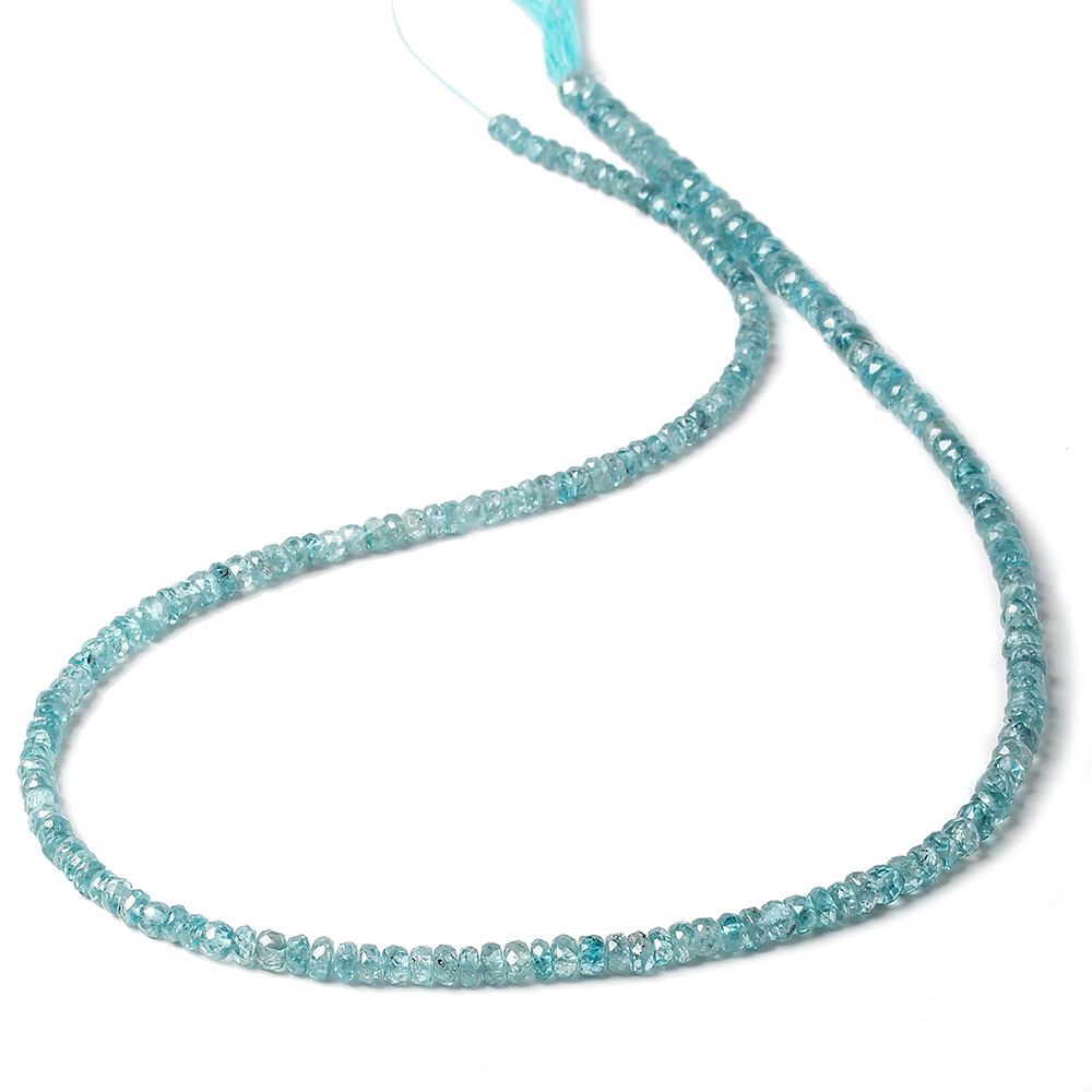 3-4.5mm Blue Zircon faceted rondelle beads 16 inch 186 pieces A