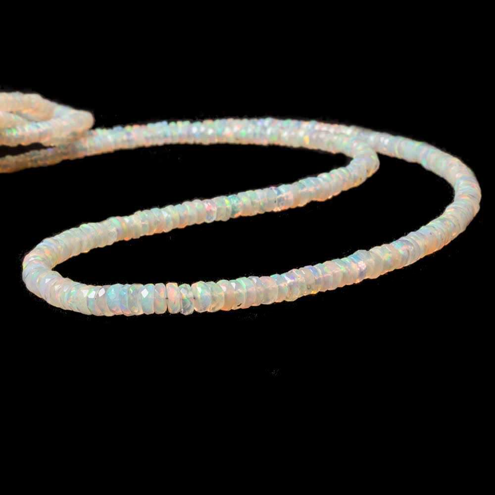 3-4.5mm Ethiopian Cream White Opal faceted heshi beads 16 inch 285 pieces