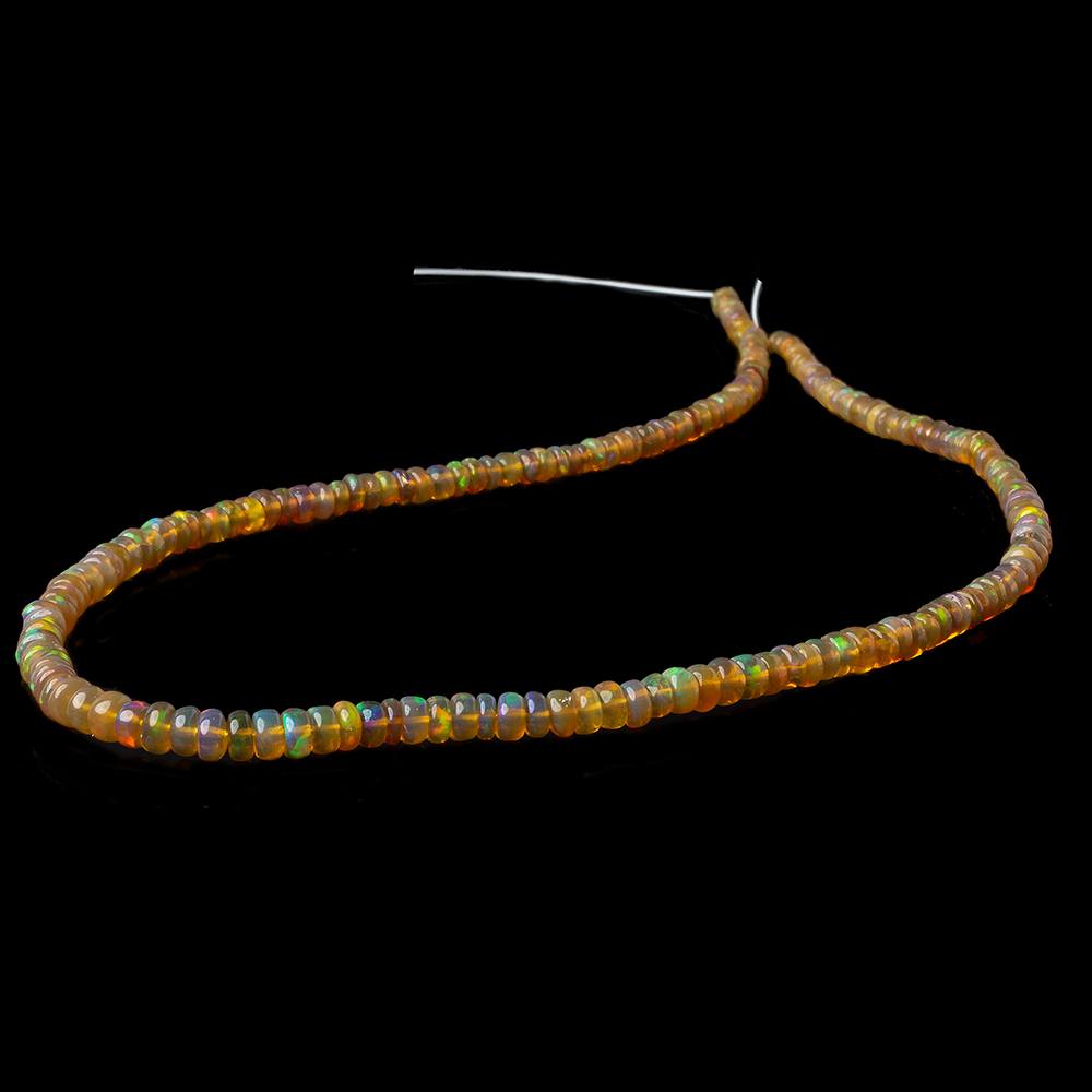 3-4.5mm Ethiopian Opal plain rondelle beads 16 inch 180 pieces AA