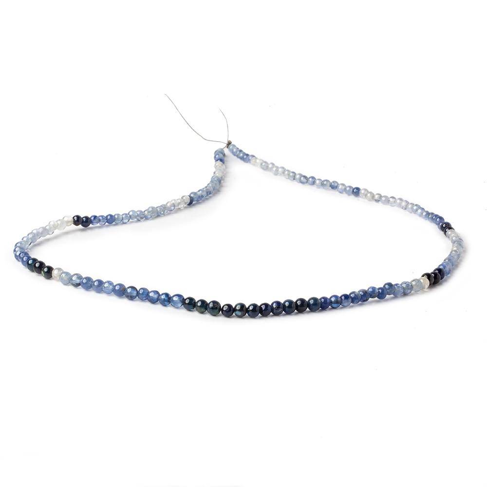 3-4mm Blue & White Sapphire Beads 14.5 inch 131 pieces
