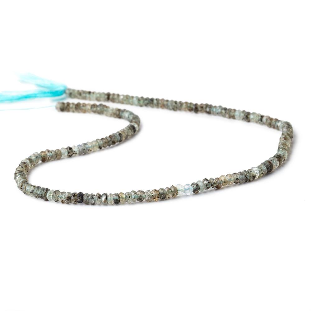 3-4mm Moss Aquamarine Faceted Rondelle Beads 13 inch 170 pieces