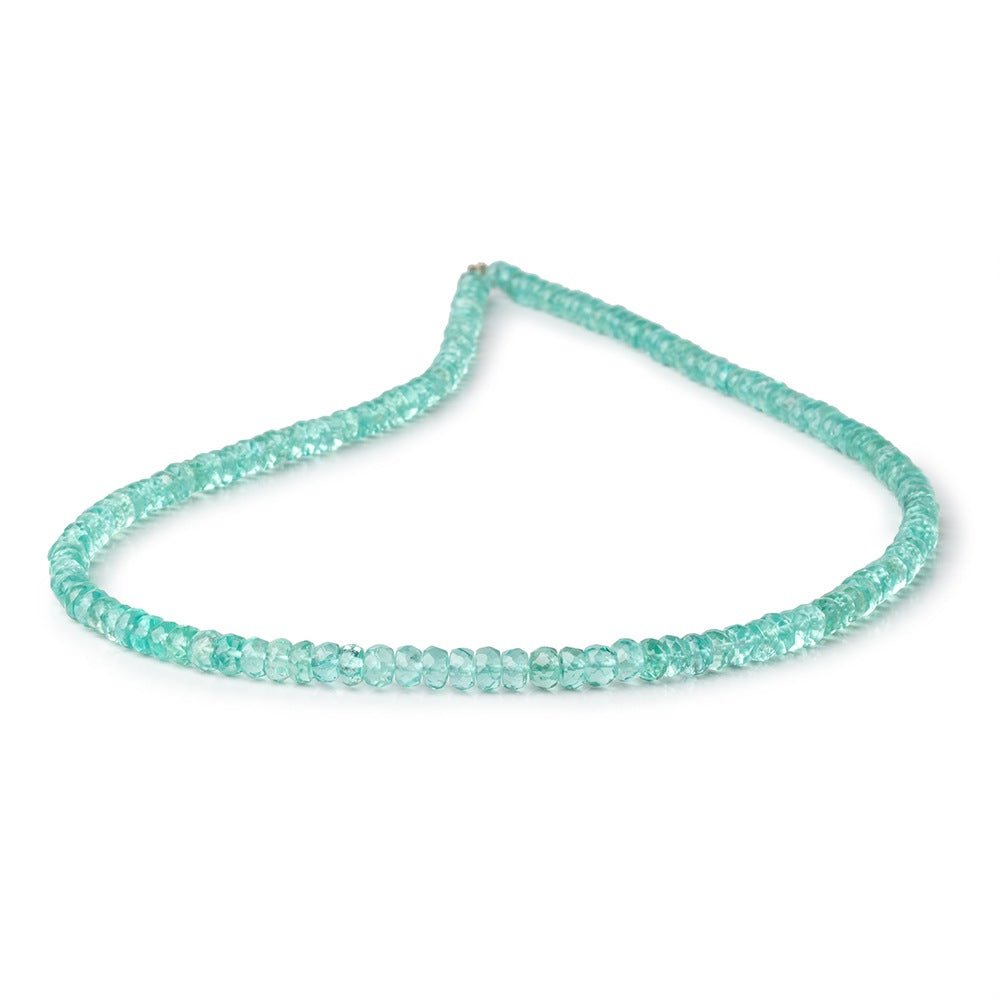 3-4mm Pool Blue Apatite Faceted Rondelle Beads 16 inch 154 pieces AA