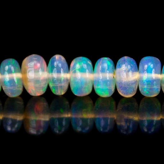 3-5mm Ethiopian Opal Plain Rondelle Beads 174 pieces