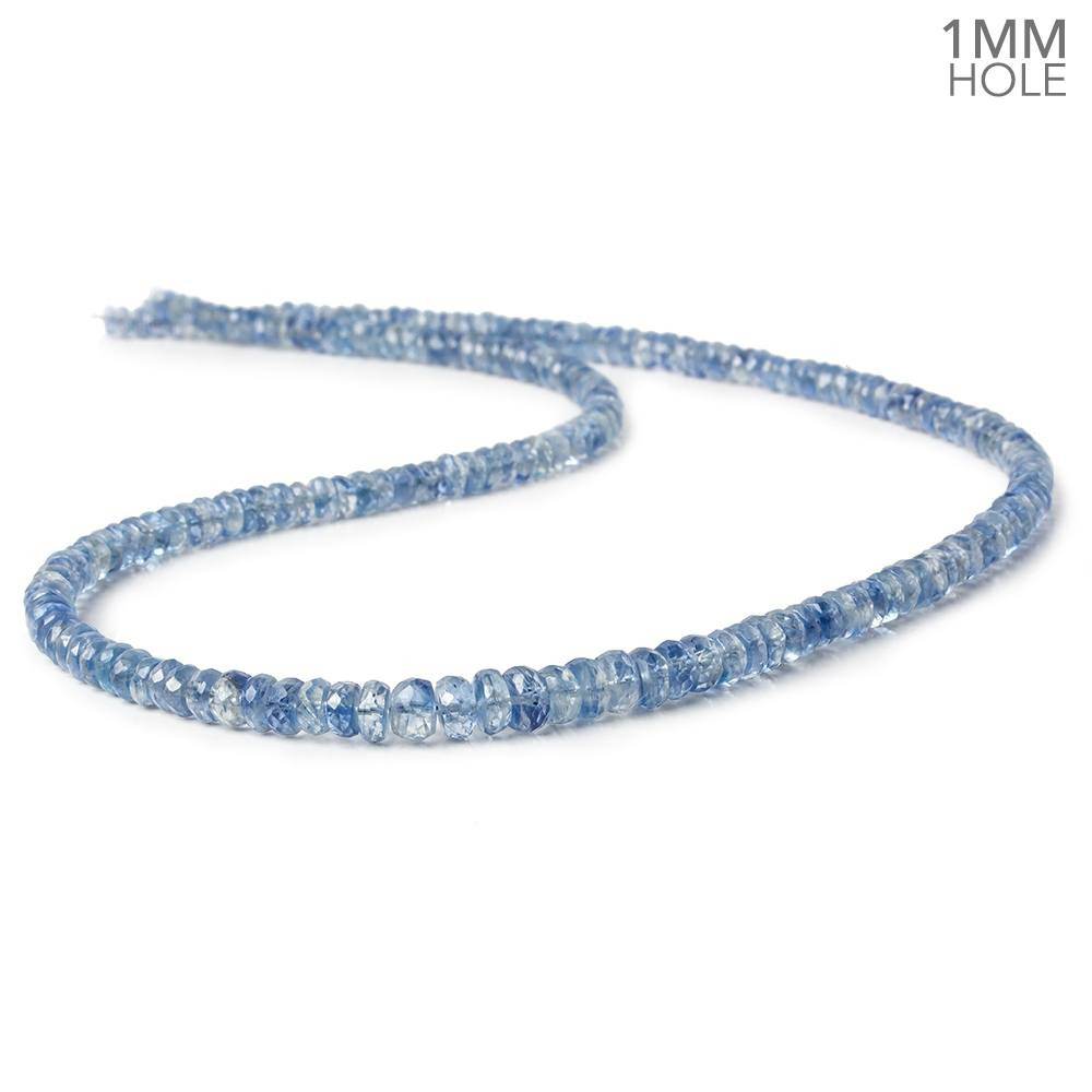 3-5mm Kyanite faceted rondelle beads 18 inches 218 pieces 1mm drill hole