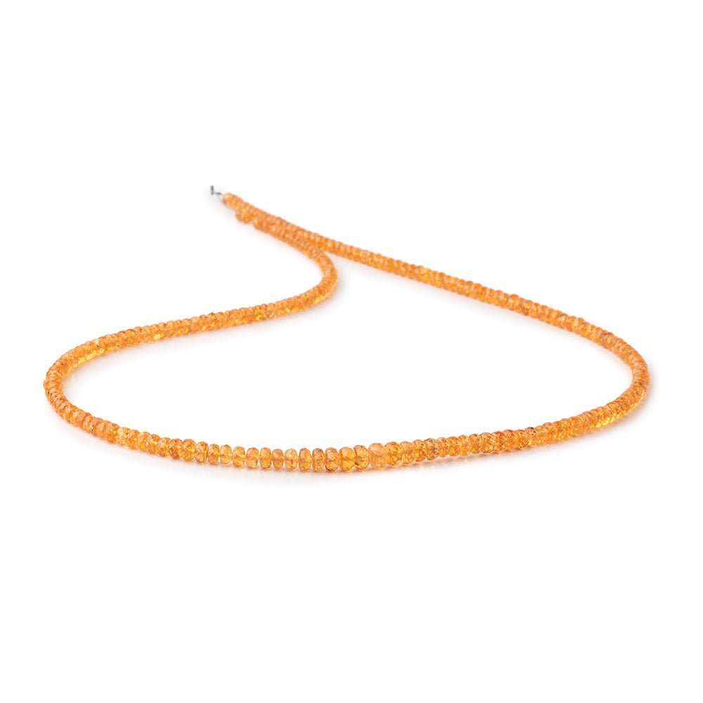 3-5mm Mandarin Garnet Faceted Rondelle Beads 18.75 inch 218 pieces AAA