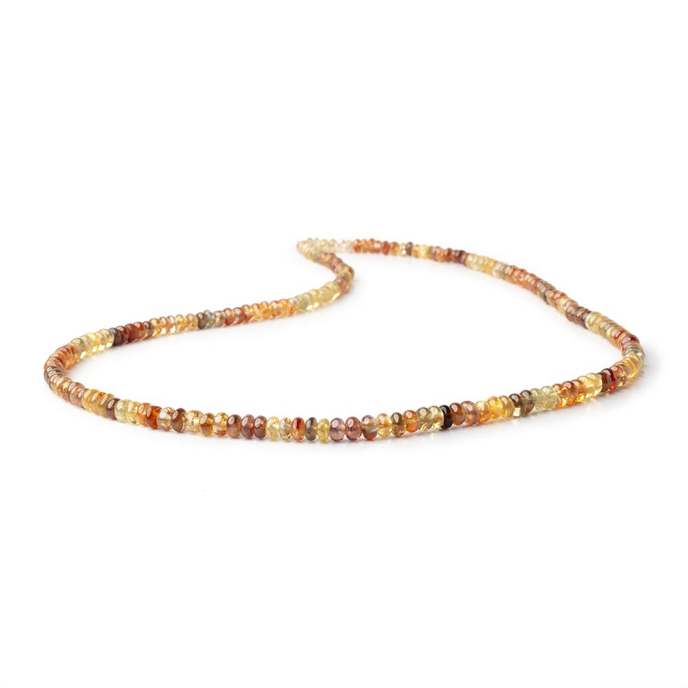 3-5mm Multi Color Golden Zircon Plain Rondelle Beads 16 inch 185 pieces AA