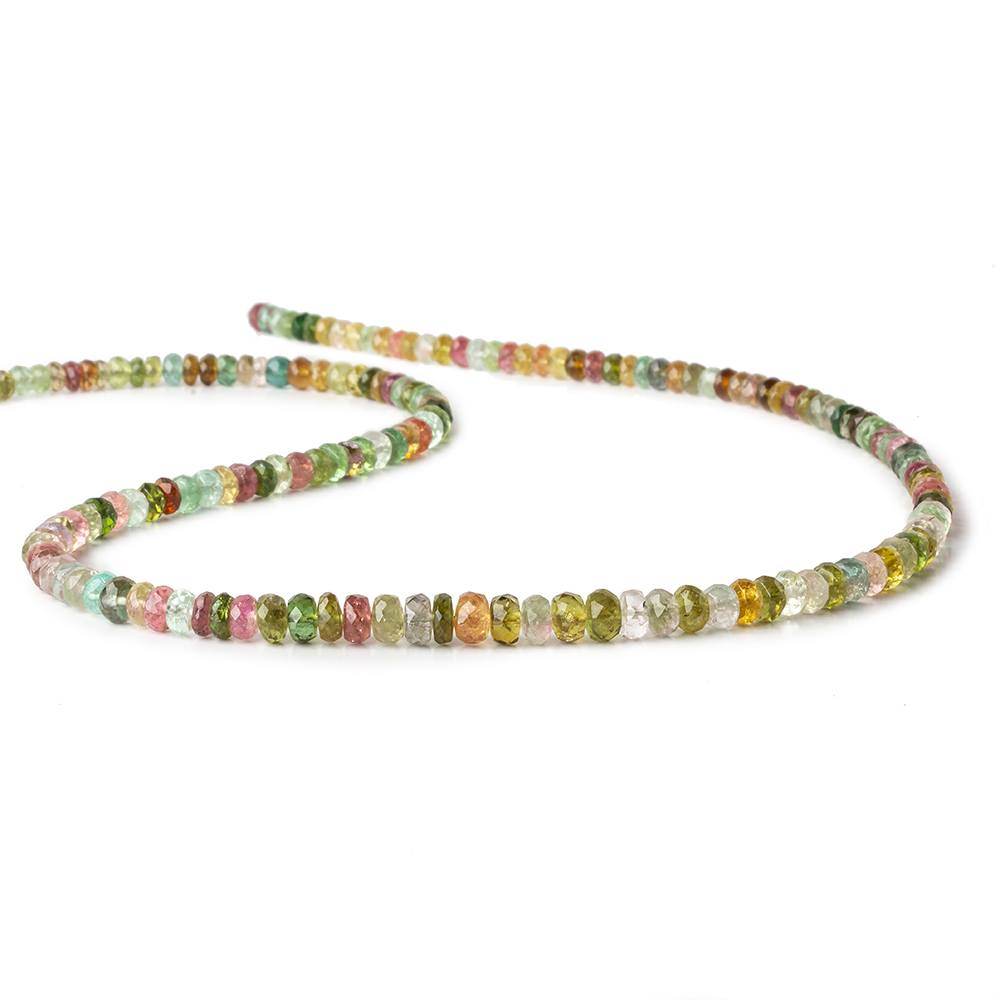 3-5mm Multi Color Tourmaline Faceted Rondelle Beads 16 inch 135 pieces