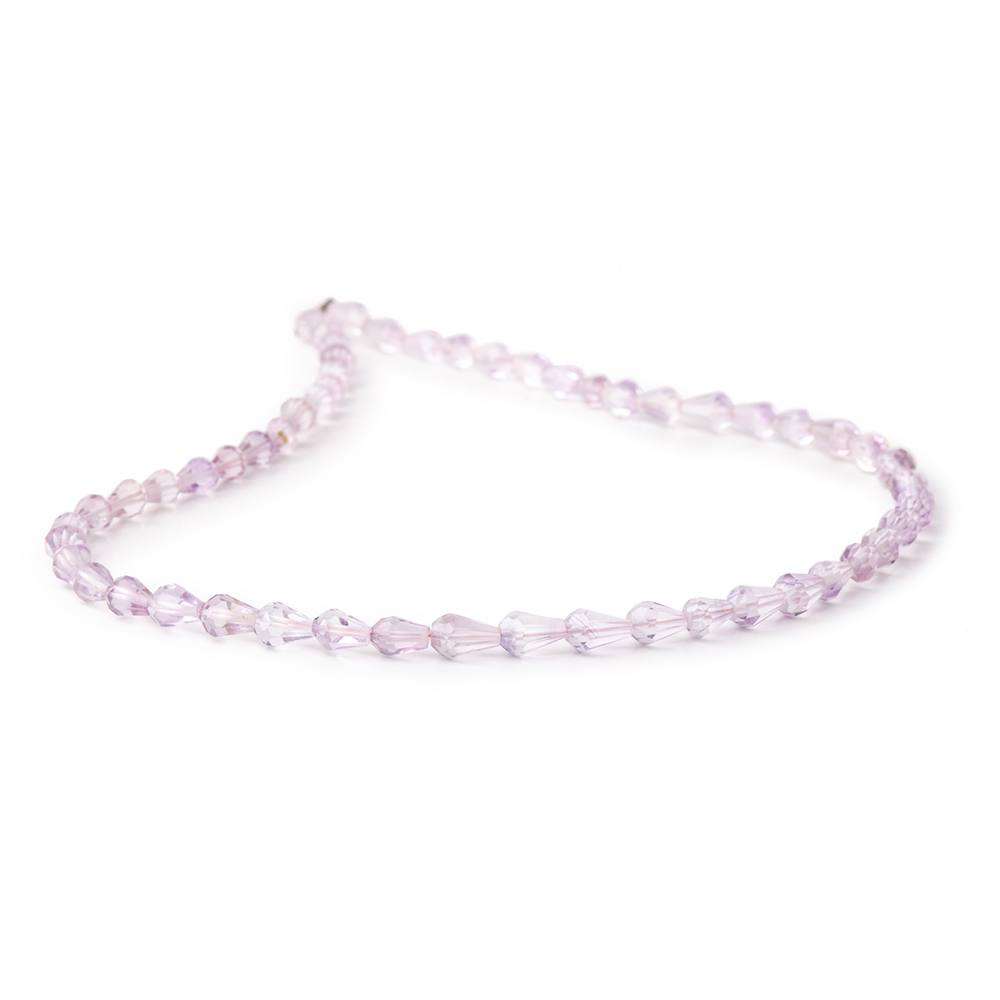 3-5mm Pale Pink Amethyst Straight Drilled Faceted Tear Drops 13.5 inch 54 Beads